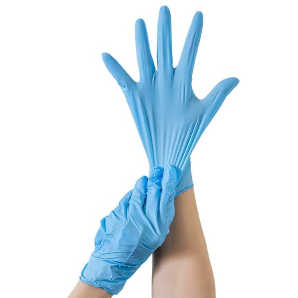 HDX Blue Disposable Nitrile Cleaning Gloves (200 Ct One Size Fits