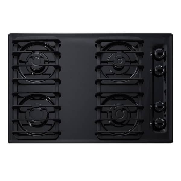Summit Appliance 30 in. Gas Cooktop in Black with 4 Burners