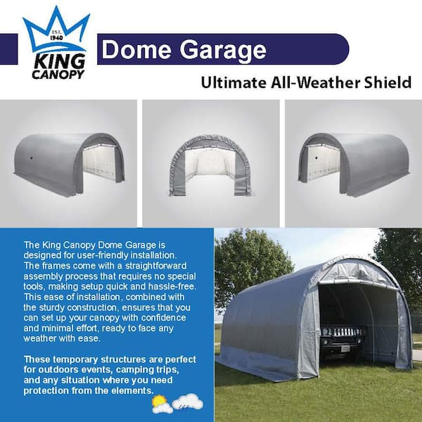 King Canopy 10 ft. W x 20 ft. D Dome Storage Garage G10208 - The