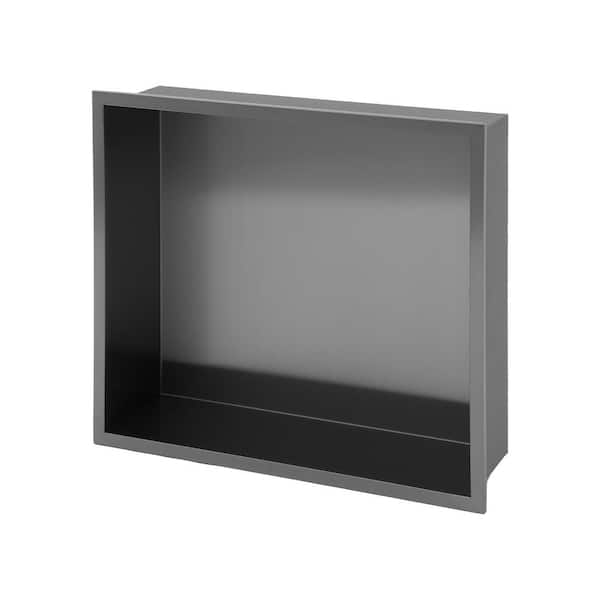 17 in. W x 15 in. H x 3.94 in. D Stainless Steel Shower Niche (Set of 1) Pieces in Gunmetal Black