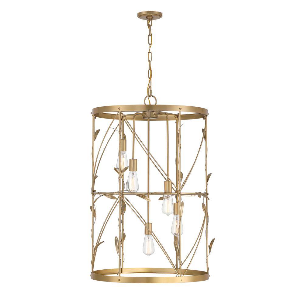 Lexington Burnished Brass 5-Light Pendant with Trellis Design