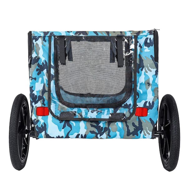 Outdoor Collapsible Pet Bike Trailer-Foldable Dog and Cargo Carrier Cart  with 16 in. All-Terrain Wheels, Universal Hitch Bike-1 - The Home Depot