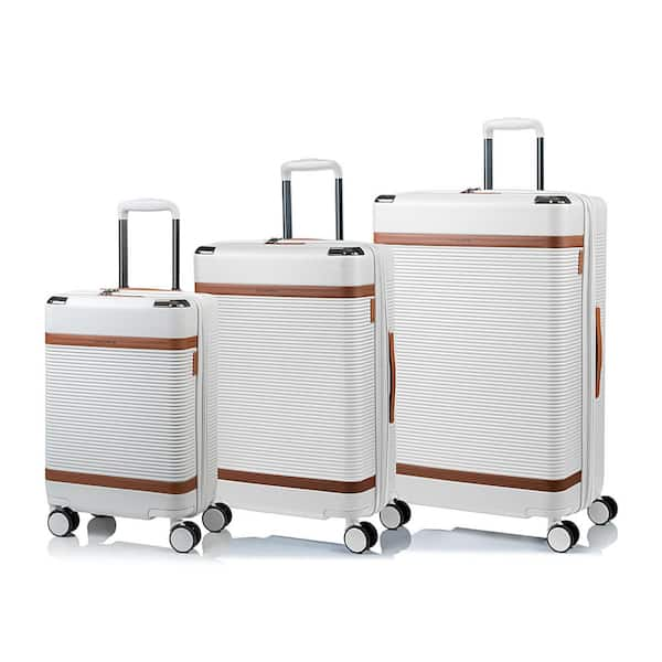 Vintage III 28 in., 24 in., 20 in. Ivory Hardside Luggage Set with Spinner Wheels (3-Piece)