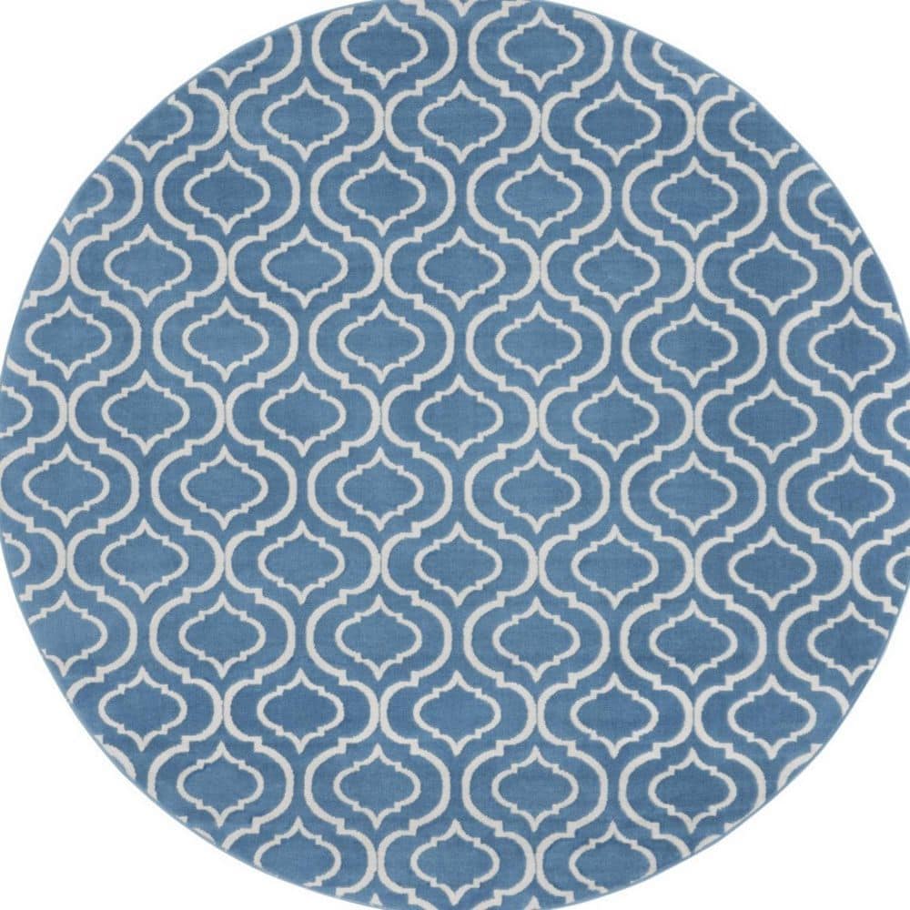 8' Round Blue Moroccan Washable Area Rug Runner Rug price history on PriceWatchPro