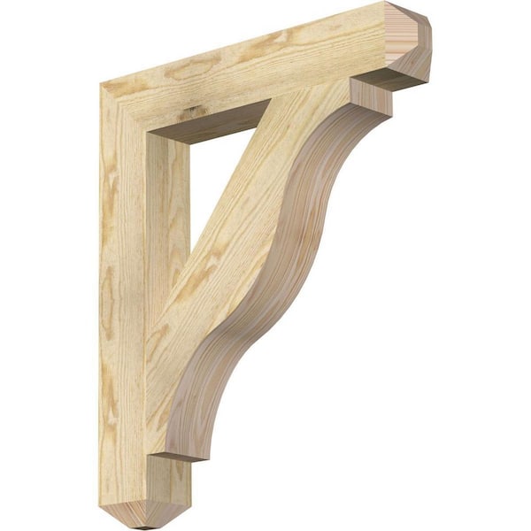 Ekena Millwork 4 in. x 28 in. x 24 in. Douglas Fir Funston Craftsman Rough Sawn Bracket