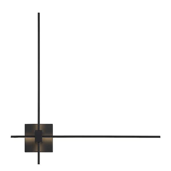 Parker Modern 2-Light Black Integrated LED Wall Sconce with White Lens