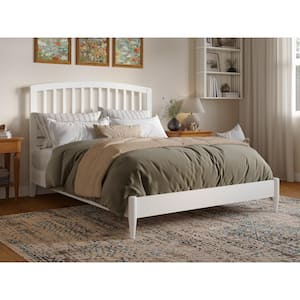 Quincy White Solid Wood Frame Queen Low Profile Platform Bed