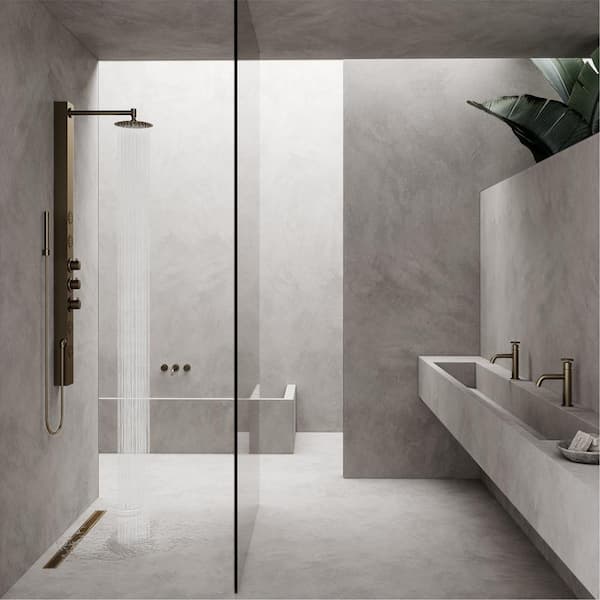 Elan 36 in. Linear Shower Drain in Matte Brushed Gold
