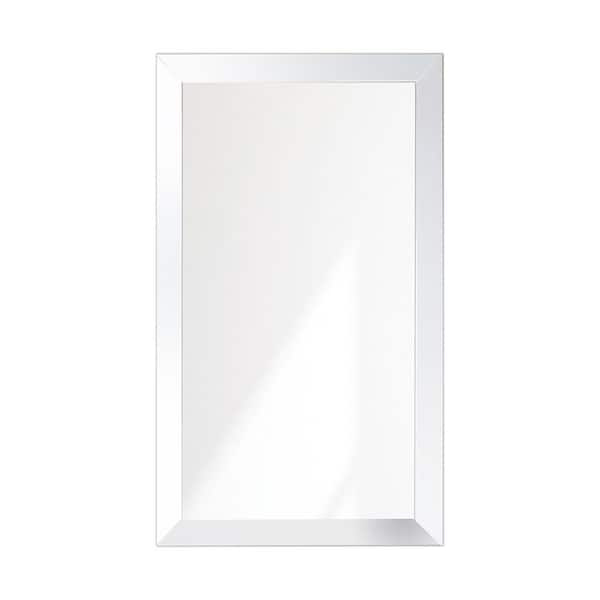 BrandtWorks 32 in. W x 55 in. H Ultra-Gloss Soft-White Wall Mirror