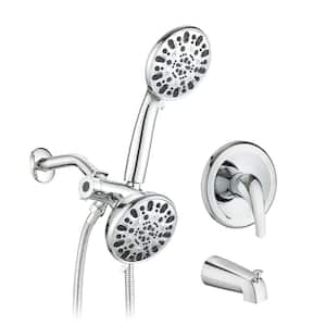 Single Handle 7-Spray Tub and Shower Faucet with Hand Shower Wall in Chrome (Valve Included)