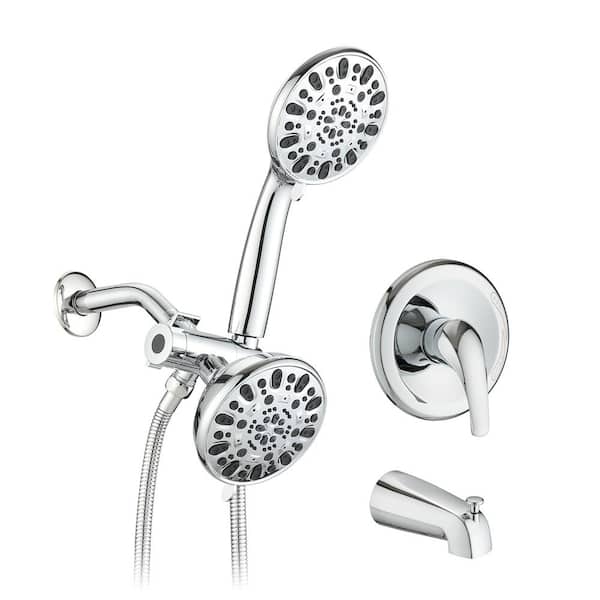 YASINU Single Handle 7-Spray Tub and Shower Faucet with Hand Shower Wall in Chrome (Valve Included)