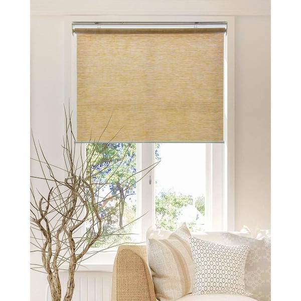 Chicology Snap-N'-Glide Felton Cream Cordless Light Filtering UV Protection Polyester Blend Roller Shade 23 in. W x 72 in. L