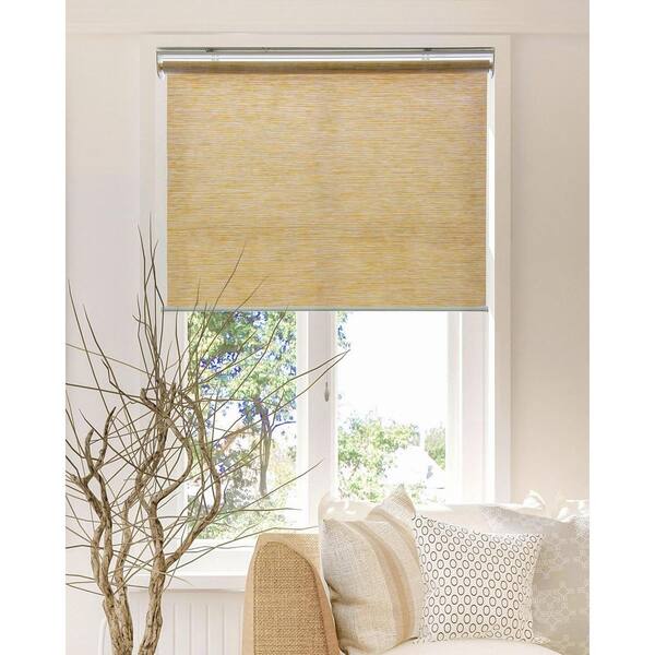 Chicology Snap-N'-Glide Felton Cream Cordless Light Filtering UV Protection Polyester Blend Roller Shade 27 in. W x 72 in. L