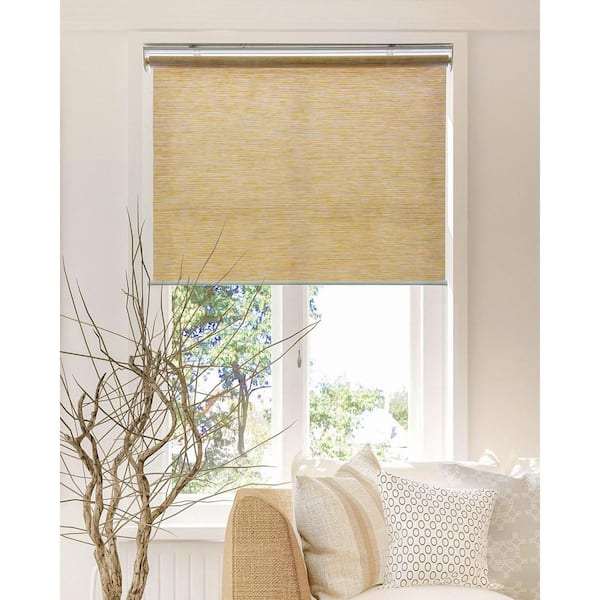 Chicology Snap-N'-Glide Felton Cream Cordless Light Filtering UV Protection Polyester Blend Roller Shade 48 in. W x 72 in. L