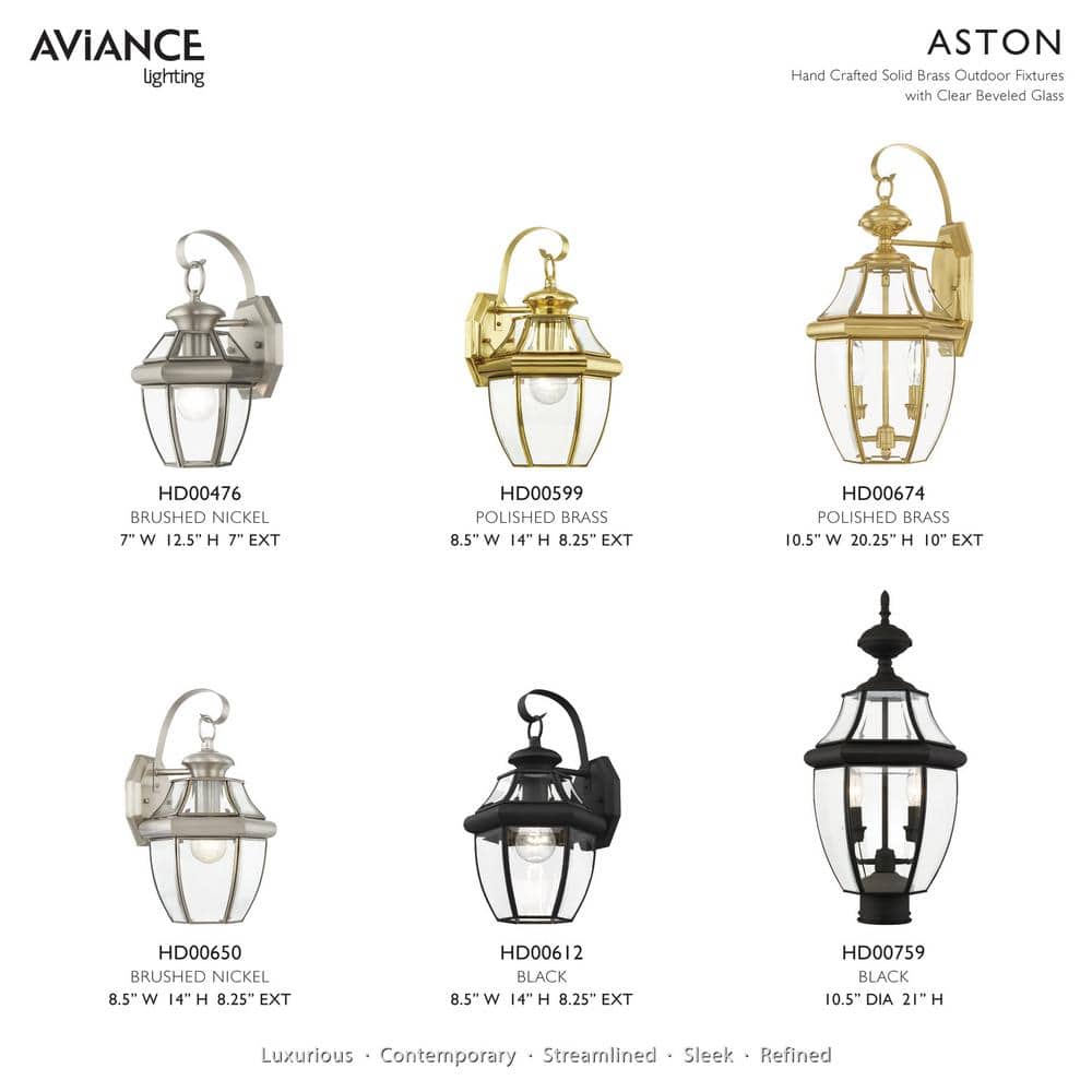 Monterey Elegance 2-Light Black Brass Outdoor Post Lantern with Clear Beveled Glass