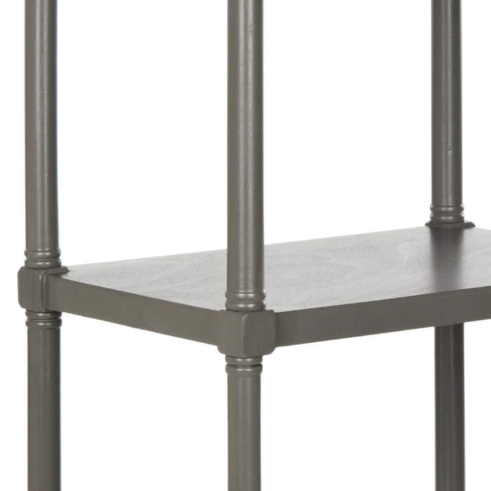 Transitional Gray Pine Wood 5-Tier Spindle Bookcase