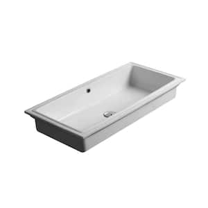 City Undermount Bathroom Vessel Sink in Ceramic White