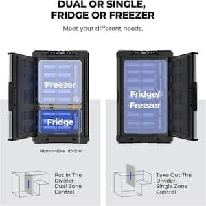 12-Volt Portable Refrigerator 69 Quart Dual Zone Car Fridge Freezer with Metal Casing and APP Control, Compressor Cooler