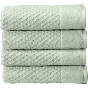 Green Solid 100% Cotton Premium Bath Towel (Set of 4)