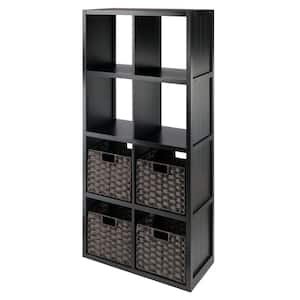 Timothy 53 in. 4 in. x 2 in. Storage Bookcase with Baskets