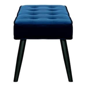 Brooklyn Tufted Royal Blue Velvet Ottoman Accent Bench 40.25 in. x .16.25 in. x 17 in.