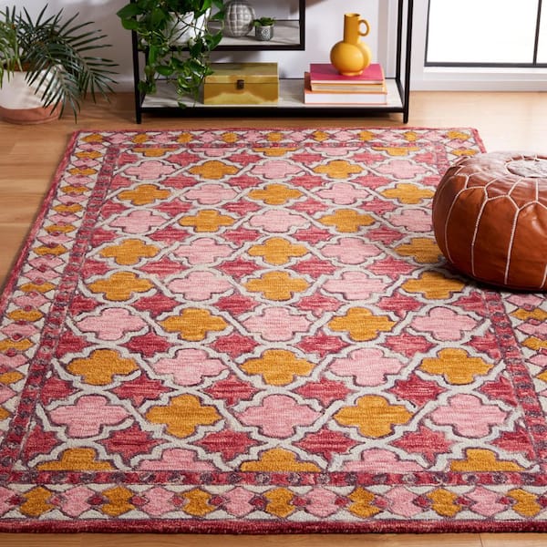 Aspen 8 ft. x 10 ft. Pink/Yellow Transitional Floral Area Rug