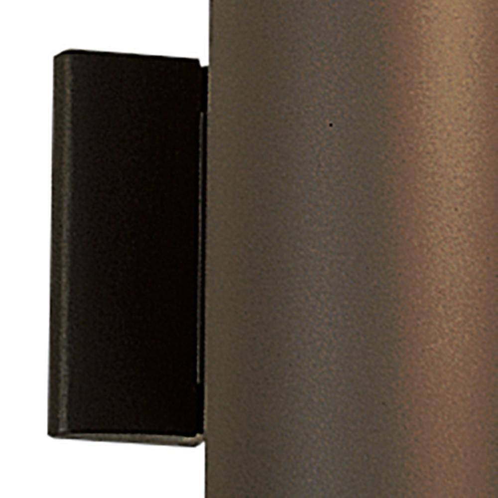 Architectural Bronze 12" Cylinder Wall Sconce with Black Finish