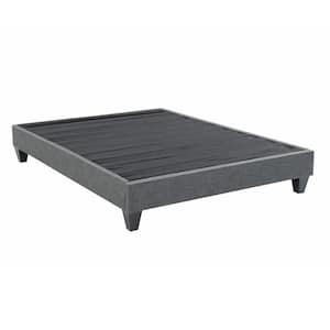 Contemporary Upholstered Grey King Platform Bed