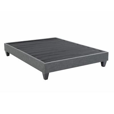 Contemporary Upholstered Grey Queen Platform Bed