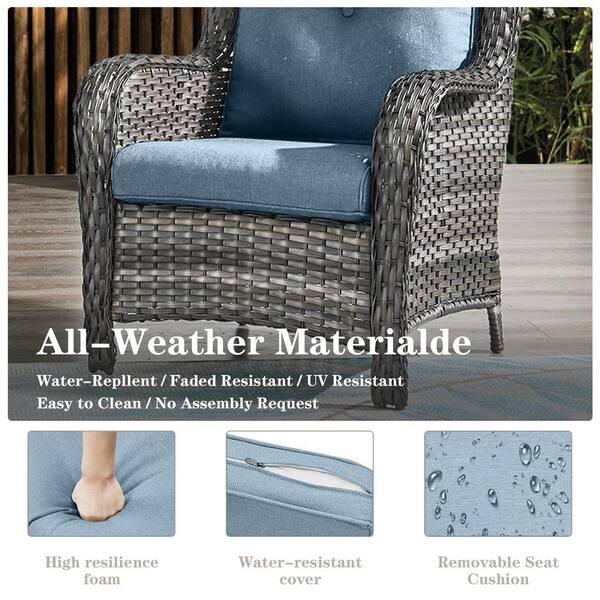 Gymojoy Carolina 22 in. x 24 in. 2 Piece CushionGuard Outdoor Lounge Chair Deep Seat Replacement Cushion Set in Baby Blue ZBD023 4 The Home Depot