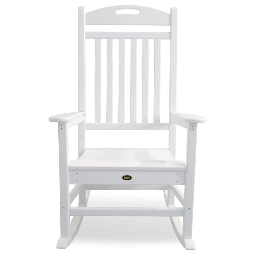 Classic White Polywood Outdoor Rocking Chair with Arms