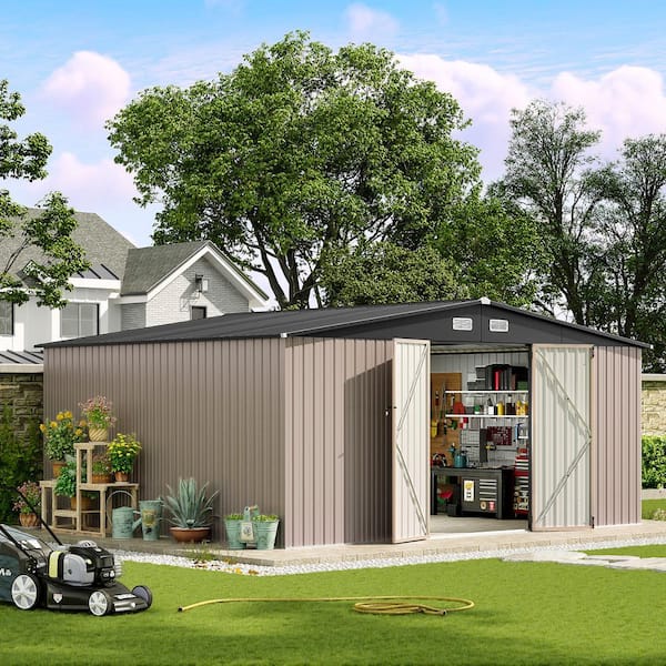 Large Storage Shed 14 ft. W x 12 ft. D Metal Shed with Door and Lock (156 sq. ft. )