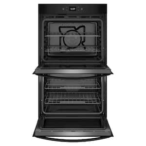 30 in. Double Electric Wall Oven with Convection and Self-Cleaning in Black