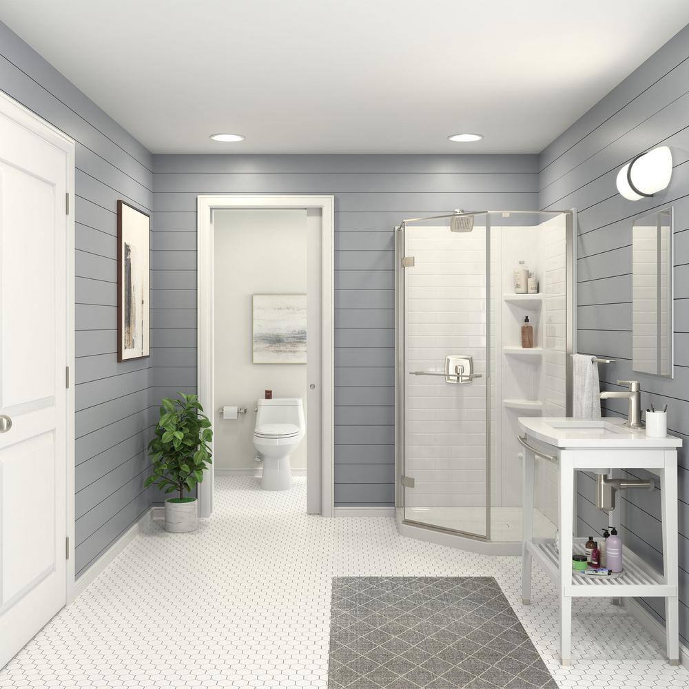 Brushed Nickel Wall Mounted Shower Faucet Trim Kit