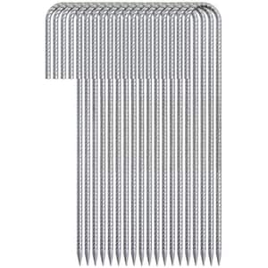 Laybus 20-Pack Black 12 in. Metal J Hook Ground Stakes, Wire Fencing ...