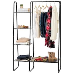 Black Metal Garment Clothes Rack 40 in. W x 59 in. H