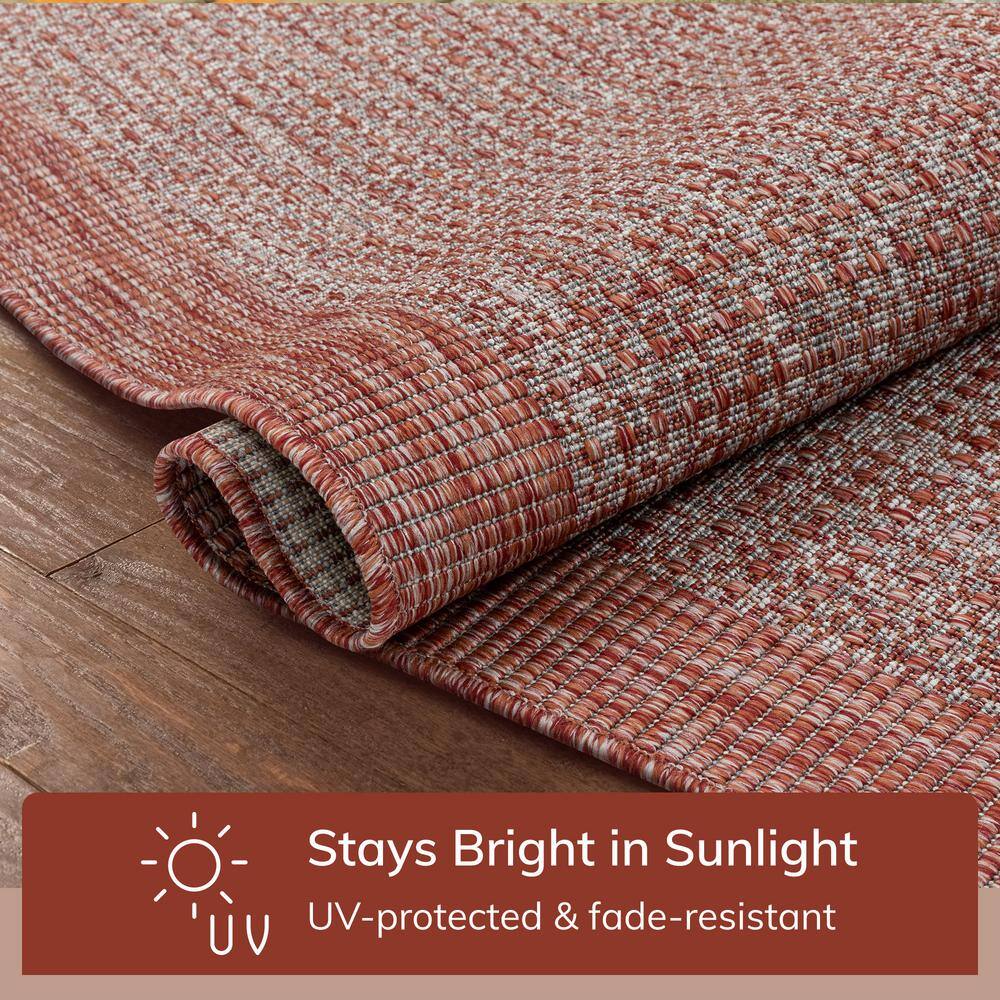 Coral Synthetic 5' x 7' Easy-Care Rectangular Area Rug