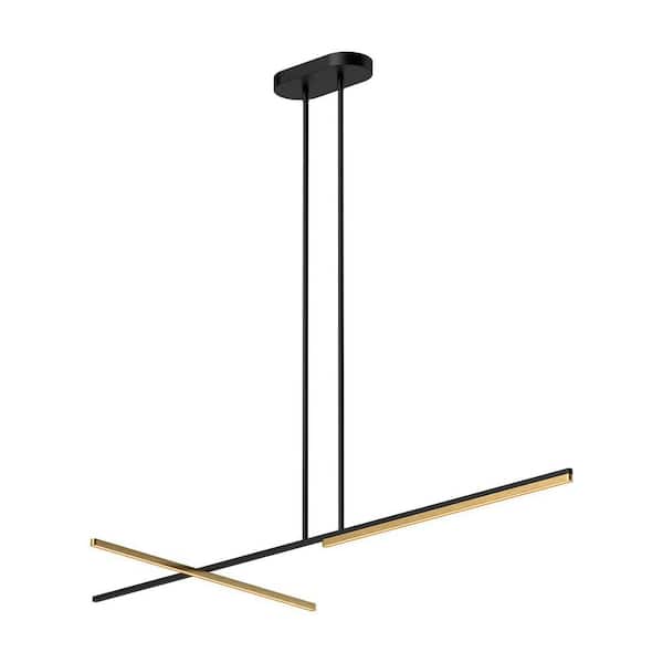 KUZCO Shift 48-Watt 1-Light Textured Black Pendant Light