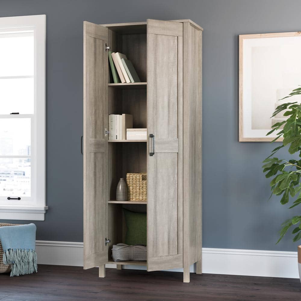 Spring Maple Two-Door Living Room Storage Cabinet with Adjustable Shelving