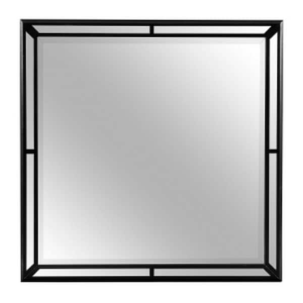 Benjara 41 In. W X 41 In. H Wooden Frame Black Wall Mirror BM295535 ...