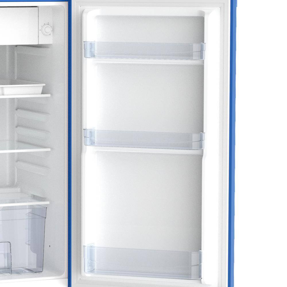 Robin's Egg Blue Compact Retro Mini Fridge with Glass Shelves