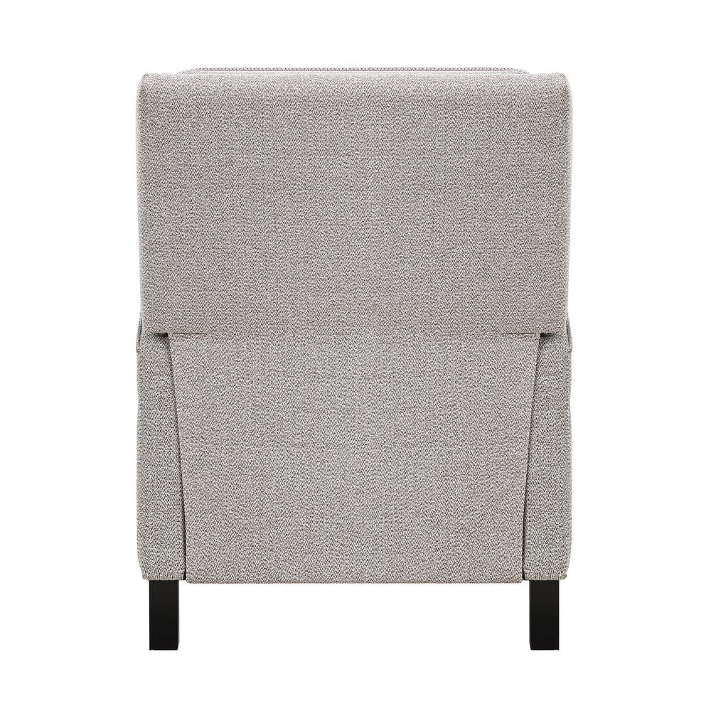 Large Gray Coconut Fabric Recliner with Tapered Legs