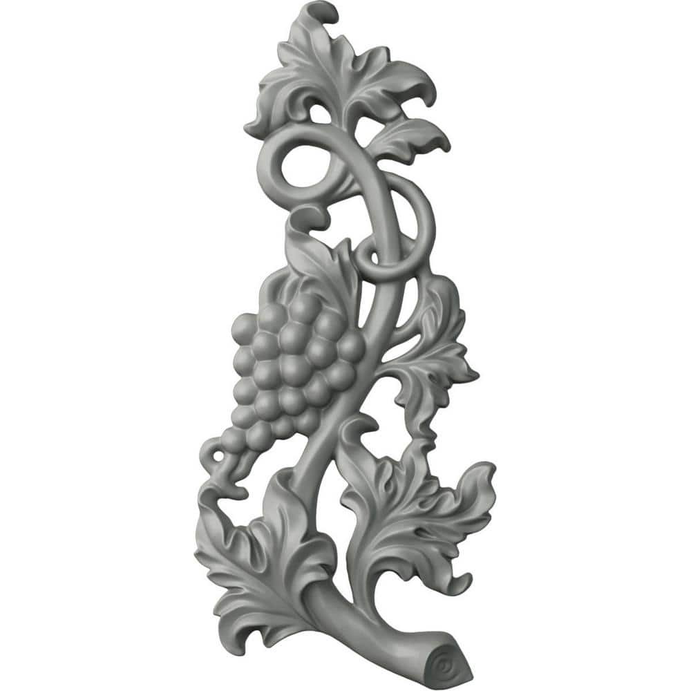 Primed White Polyurethane Grape and Leaf Crown Onlay