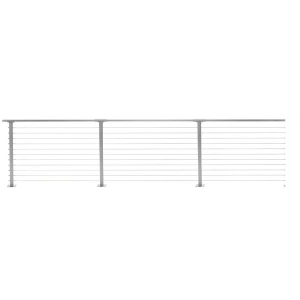 CityPost 46 ft. Deck Cable Railing, 36 in. Base Mount, Grey