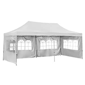 10 ft. x 20 ft. White Outdoor Instant Canopy Tent with Wheeled Storage Bag