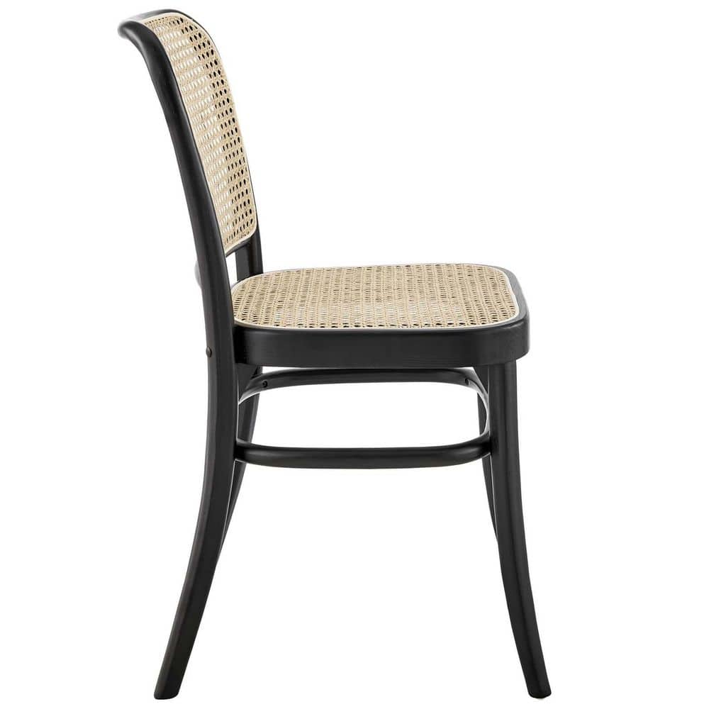 Winona Black Elm Wood and Cane Side Chair