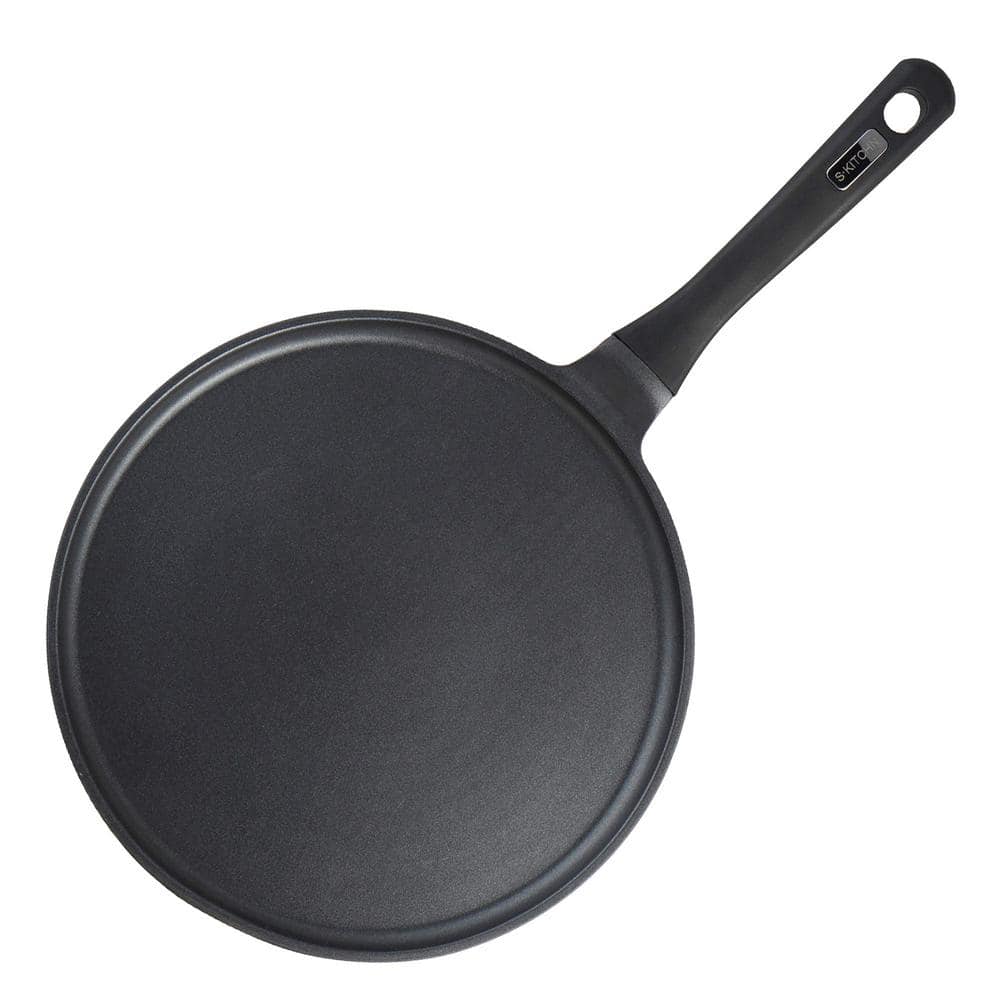 11 in. Aluminum Dual-Layer Nonstick Coating Quick Cleanup Crepe Pan with Ba