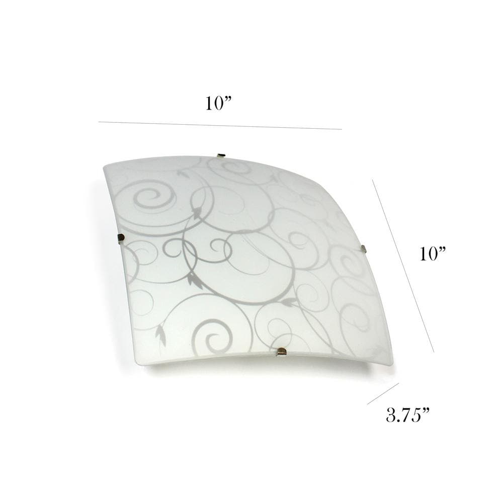 Modern White Glass Square Flush Mount Ceiling Light