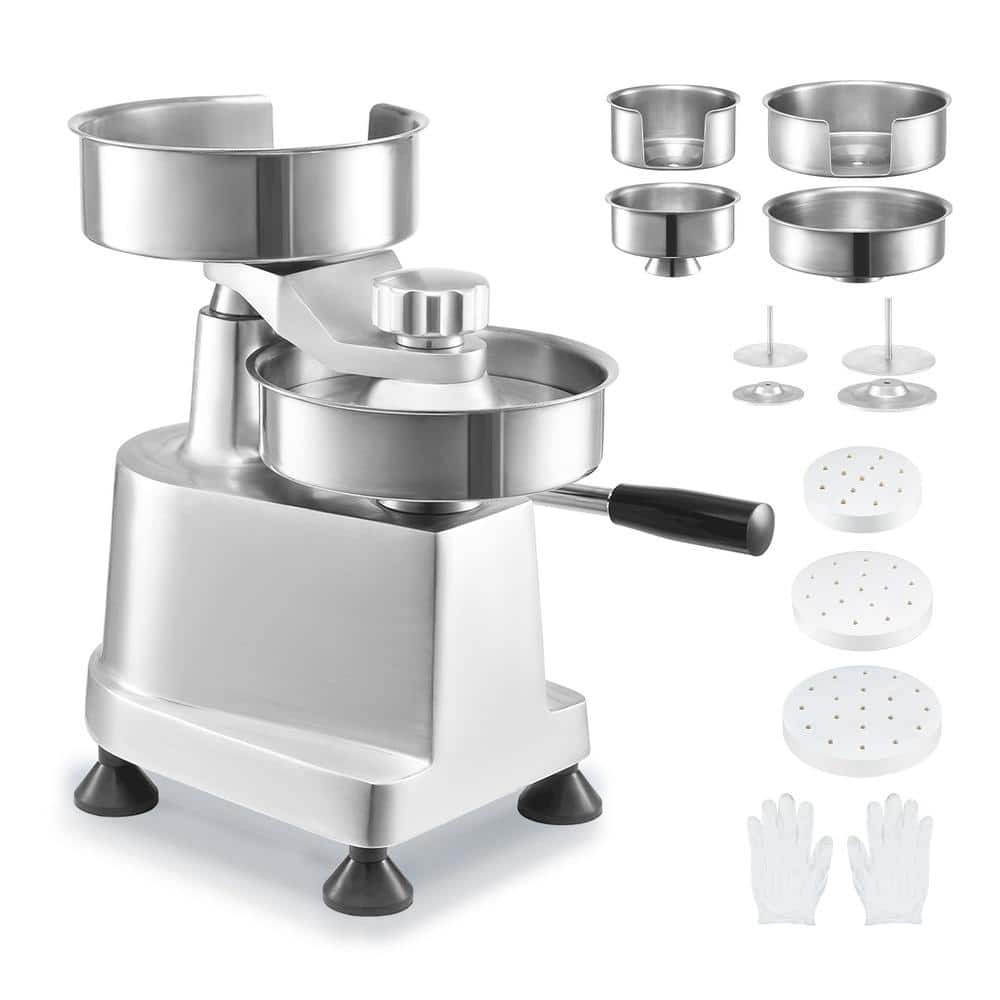 Commercial Burger Patty Maker, Hamburger Beef Patty Maker with 3 Convertible Mold(4/5/6-inch), Heavy Duty Stainless