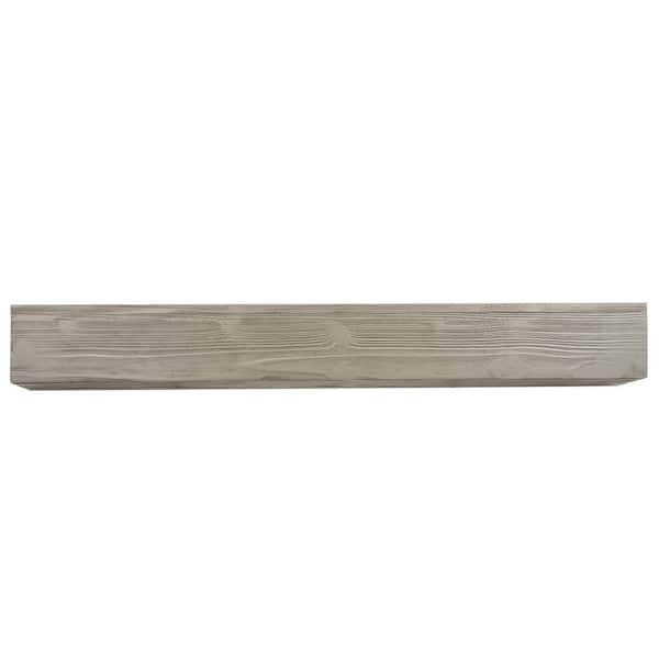 Unbranded Gray 60 in. x 6 in. Decorative Box Solid Wood Fireplace Mantel and Floating Shelf (Set of 1)